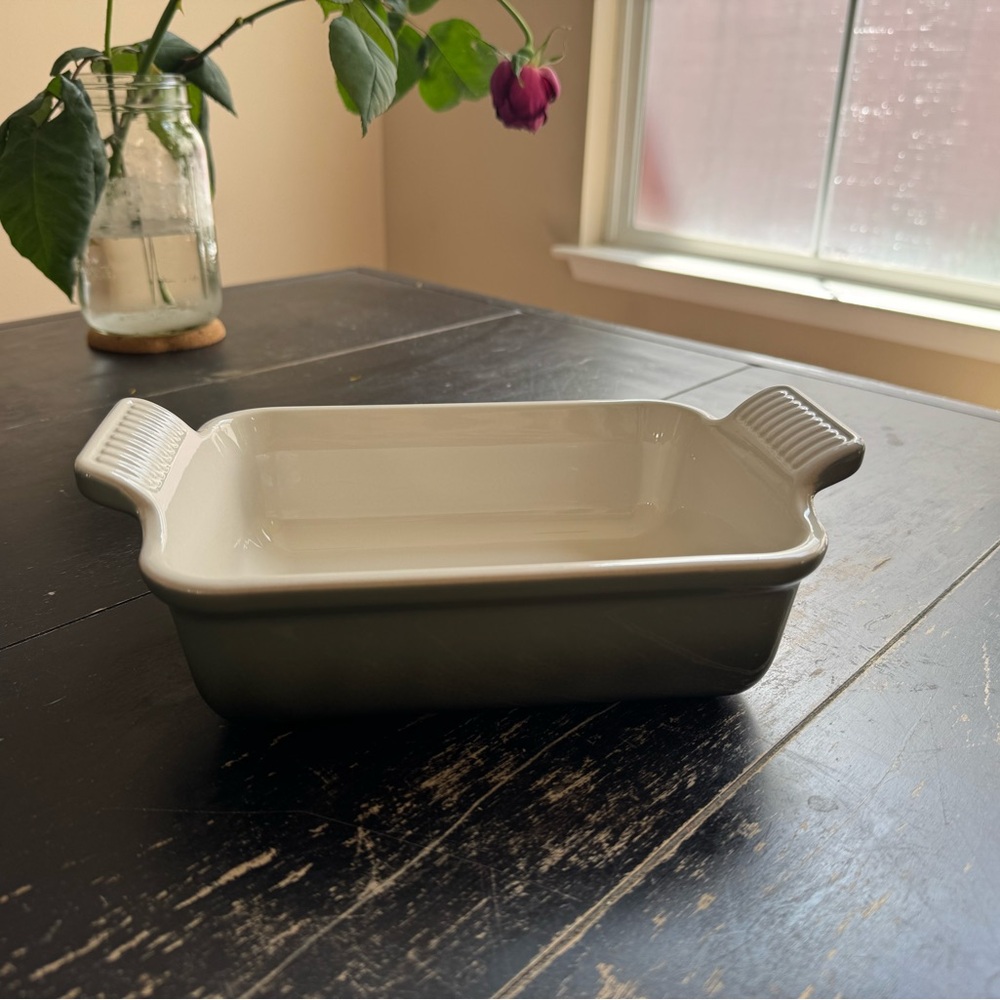 Le Creuset Heritage Rectangular Stoneware Baker baking dark Green dish pan